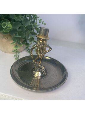 Vintage 1950-1956 Planters Mr. Peanut Metal Advertising Ashtray Nut Candy Dish